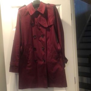 Burgundy Coach trench coat. Size small.